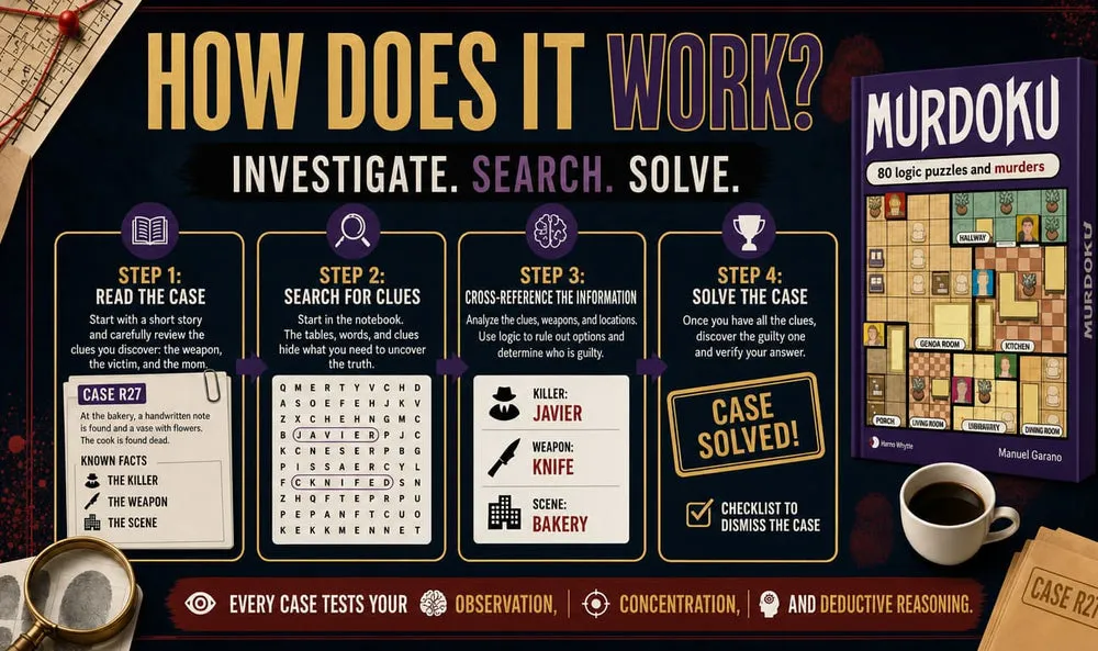 Murdoku: how does it work, investigate, search, solve